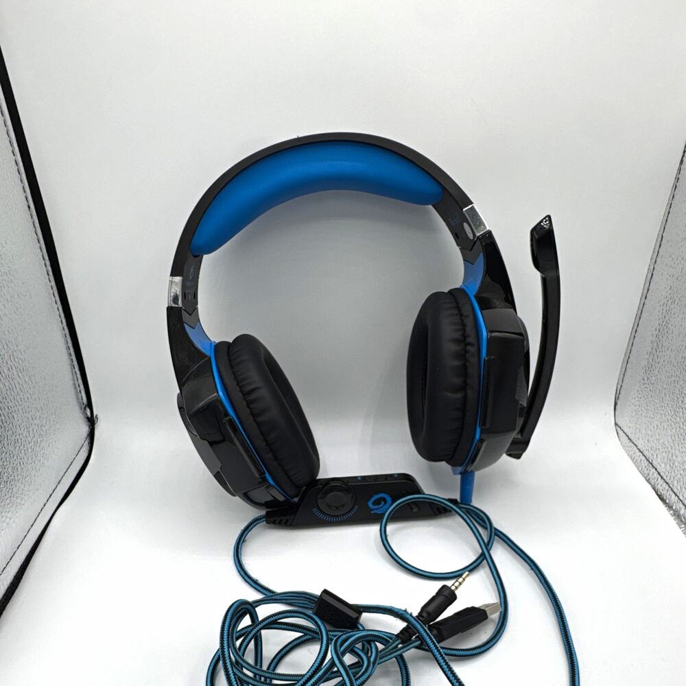 VersionTECH UHF RF Wireless Over-Ear Gaming Headset Boom Mic 3.5mm Black/Blue